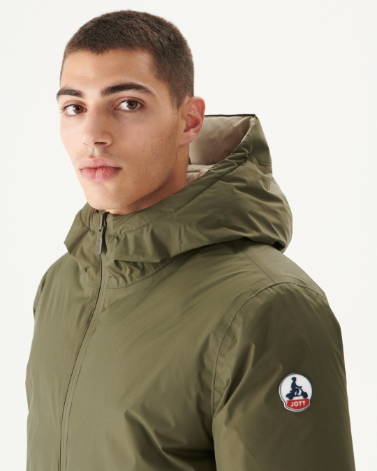 Jott Army/beige Ekstrem Kulde Vendbar Hætte Dunjakke Toronto