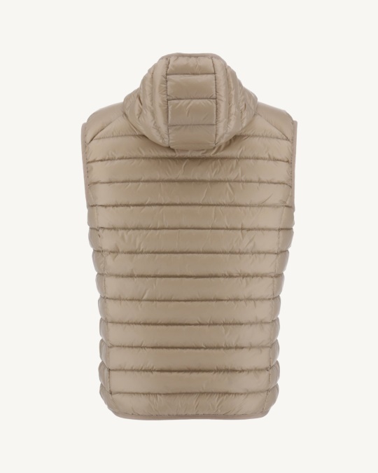 ærmeløs Dunjakke Med Hætte Beige Pat Jott