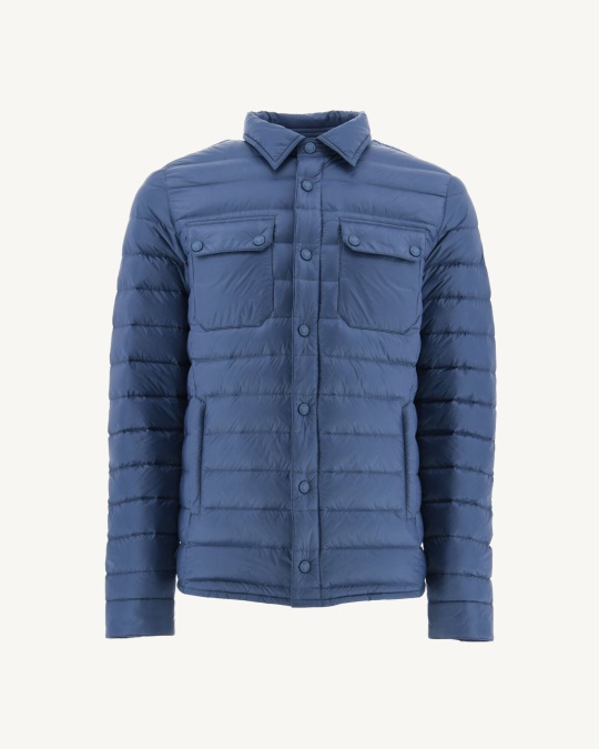 Blå Jeans Cris Letvægts Skjortekrave Pufferjakke Jott
