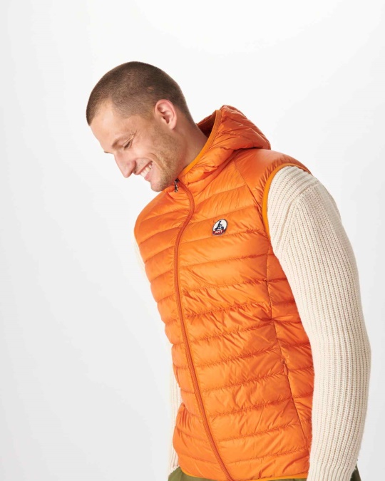 Jott ærmeløs Dunjakke Med Hætte Orange Pat