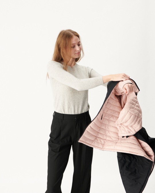 Vendbar Let Dunjakke Noir/rose Bleg Moscou Jott