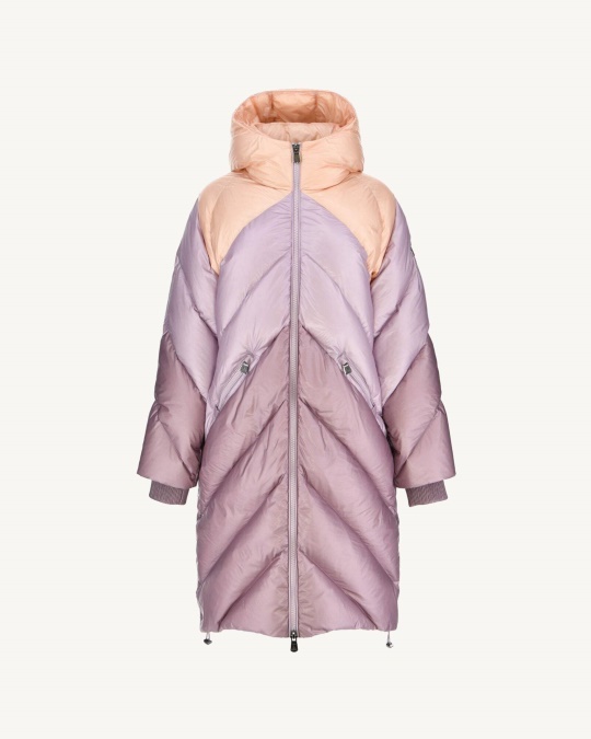 Jott Ekstrem Kulde Lang Dunjakke Med Hætte Combo Violet Komet