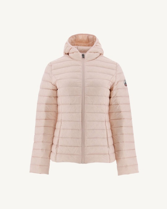 Let Dunjakke Med Hætte Blød Pink Cloe Jott