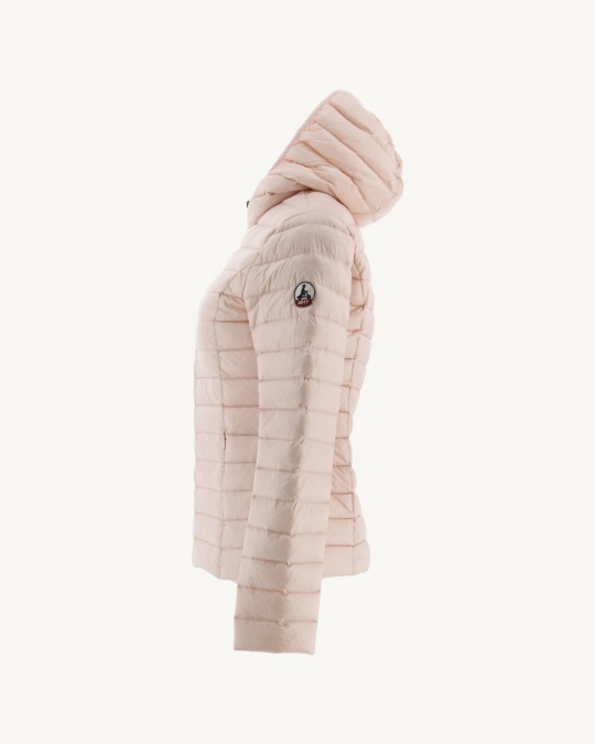 Let Dunjakke Med Hætte Blød Pink Cloe Jott