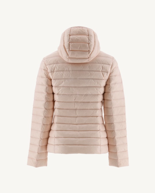 Let Dunjakke Med Hætte Blød Pink Cloe Jott