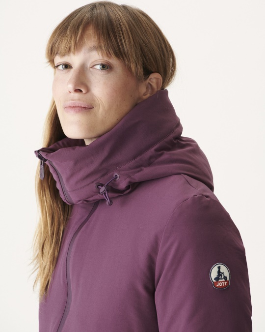 Hætte Dunjakke Aubergine Siberie Jott