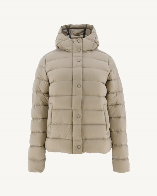 Jott Beige Jane Pufferjakke Med Lige Hætte