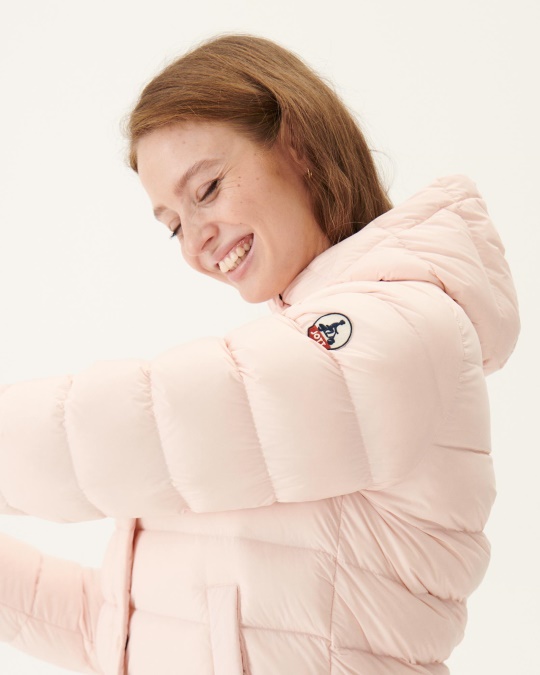 Jott Soft Pink Jane Pufferjakke Med Lige Hætte