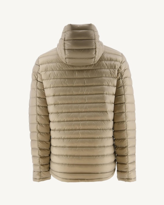 Jott Army/beige Vendbar Pufferjakke Med Hætte Bergen