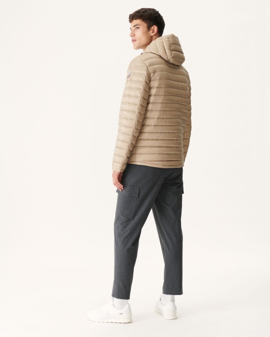 Jott Army/beige Vendbar Pufferjakke Med Hætte Bergen