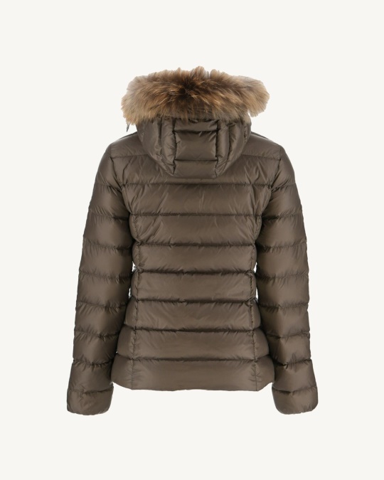 Jott Dunjakke Med Hætte Taupe Luxe