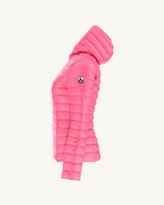 Let Dunjakke Med Hætte Pink Cloe Jott